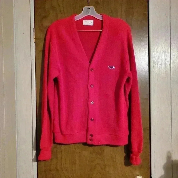 80's Vintage The Fox Sweater JC Penney Acryl Cardigan Size M Kurt Cobain Nirvana - Picture 1 of 6